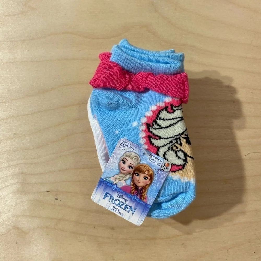 Disney Frozen Socks Shoe Size (4-7 1/2) 5 pair (HL)